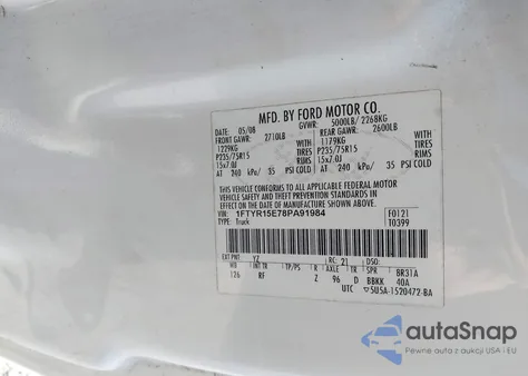 2008 Ford Ranger Fx4 Off-Road/Sport/Xl/Xlt from USA, damaged, VIN 1FTYR15E78PA91984